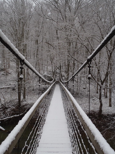 Sheltowee Trace suspension bridge | A layer of snow covered … | Flickr