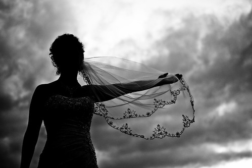 wedding blackandwhite love silhouette clouds bride friend veil dress arm happybirthday weddingveil outstreatched