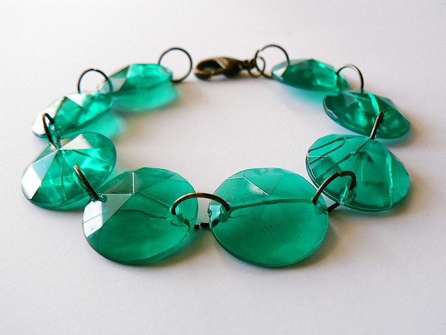 Irish Luck - Salvaged Acrylic Jewels Bracelet