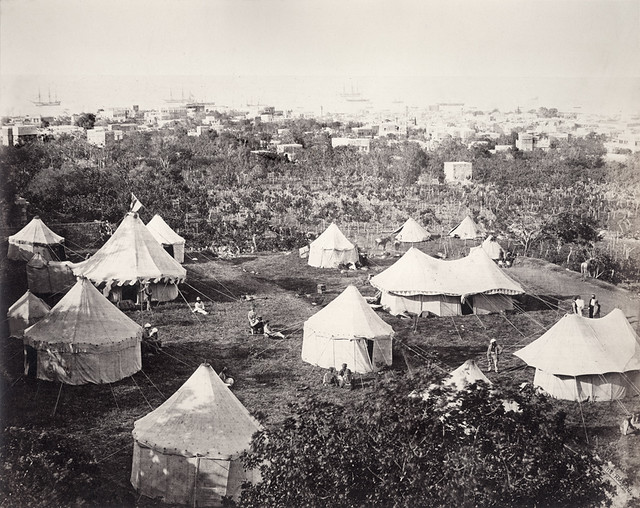 View of the encampment of the Prince of Wales's Party in the garden of the British Consulate at Beirut (Beyrout).