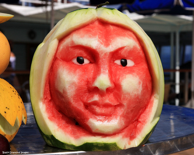 Watermelon Fruit Sculpture on board the Aquamarine - Greek Island Cruise