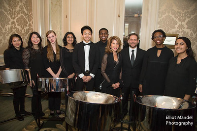 Steel Orchestra students with Jennifer Myerberg