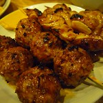 Grilled Chicken Meat Ball & Pork Intestine @Motsusen, Toranomon, Tokyo