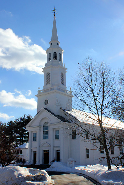 28. White steepled church