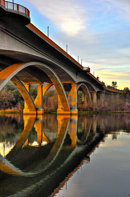 American River Bridge at Sunset