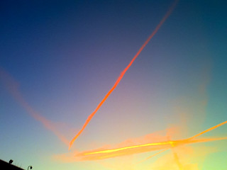 Contrails at Sunset