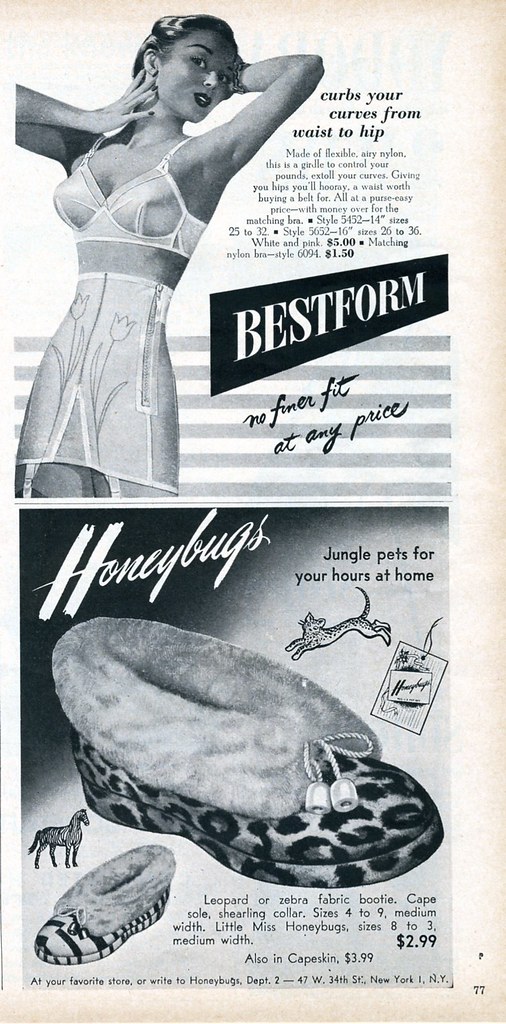 Bestform girdle / Honeybugs slippers 1950, Nesster