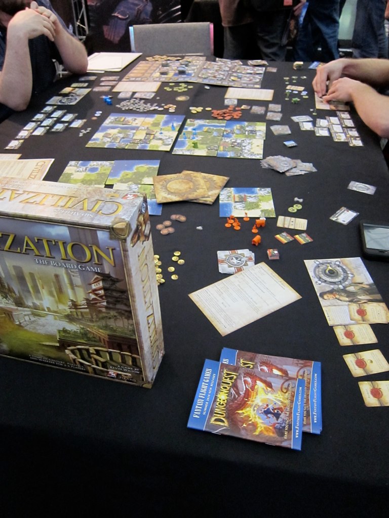 Kevin Wilson's Civ game being played on the PAX floor