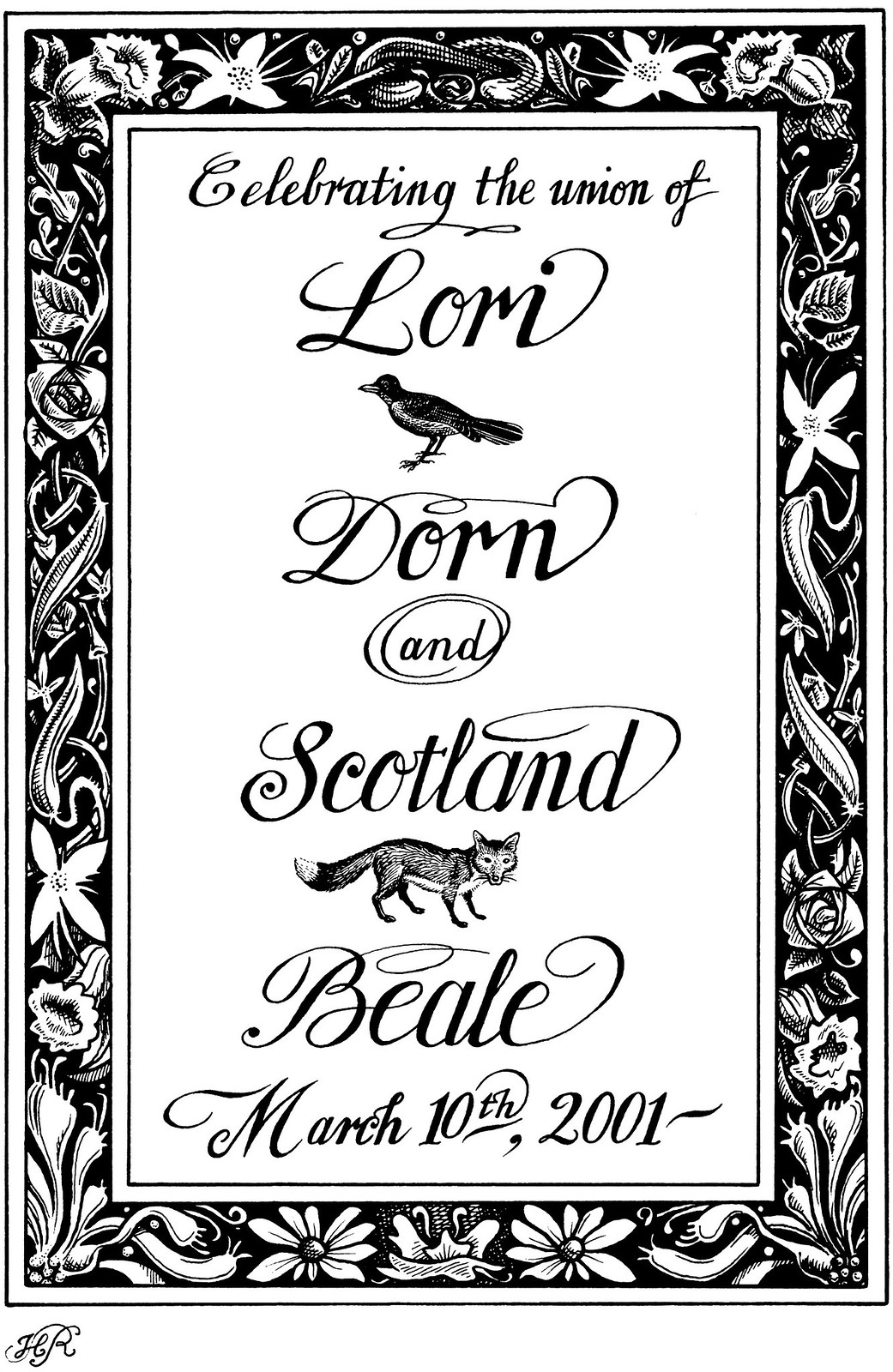 Lori Dorn & Scott Beale Wedding Invitation (front)
