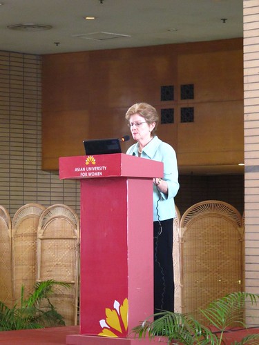 Bryn Mawr President Jane McAuliffe at the Podium