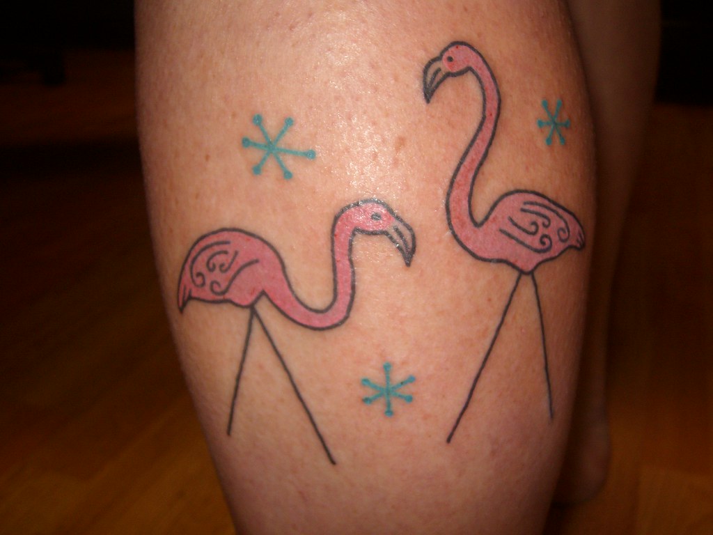 pink flamingo tattoo