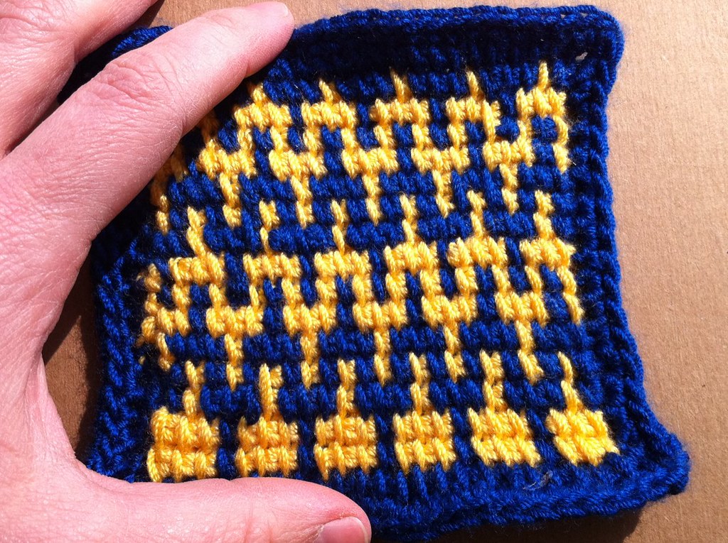 Tunisian Crochet zig zag, front flat | Me Learning Tunisian … | Flickr