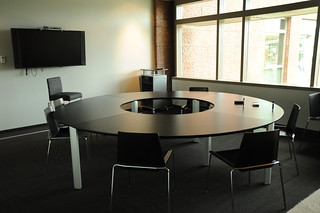 Round Table, chairs, TV monitor, conference room, 2nd floor, Studio C, Microsoft, Redmond, Washington, USA | by Wonderlane