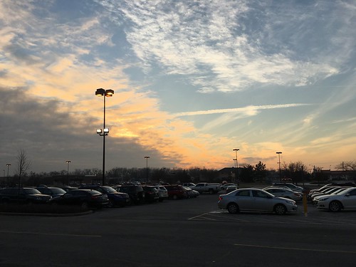 sunset indiana january 2017 winter parking lot