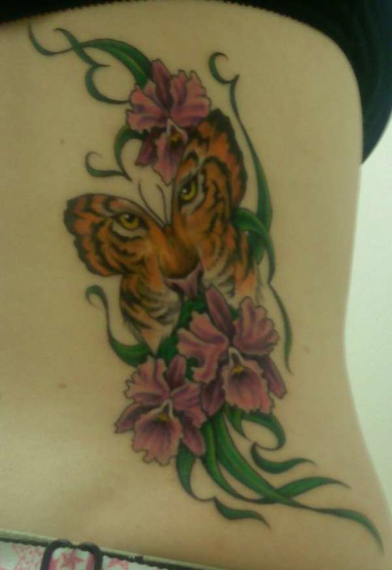 Tiger-Face-in-Butterfly-tattoo-110040 | Vanessa Tall | Flickr
