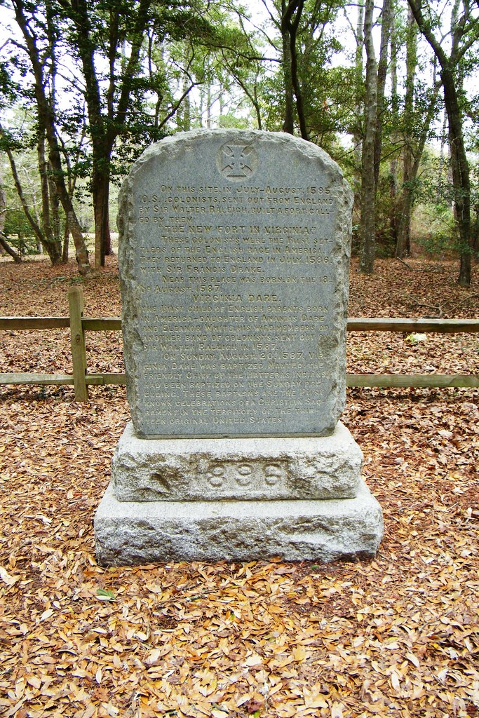 Marker at Fort Raleigh