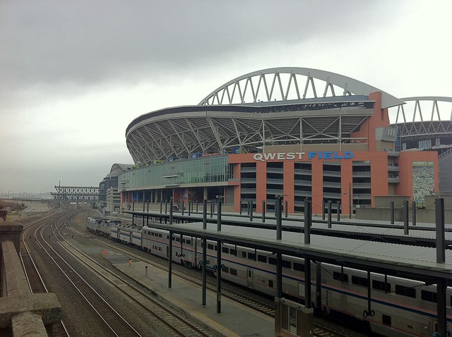 Qwest Field and King Street Station in Seattle