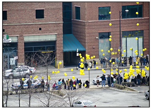Yellow Ballon Protest at Family Planning Clinic