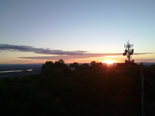 trees sunset sun clouds hill australia aerial mast maldon mounttarrangower
