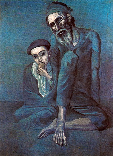 Pablo Picasso  - Blind old man and boy  - 1903