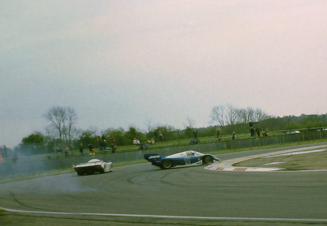 John Fitzpatrick Racing Porsche 956 - John Fitzpatrick - David Hobbs spins at the 1983 Grand Prix International Silverstone 1000 Kms