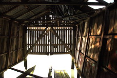 Inside the boat shed