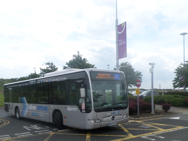 5320 NK58 DVW Go North East Silver Arrows Mercedes Citaro on the 61 to Sunderland