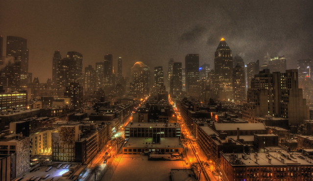 A heavy Blizzard over Midtown Manhattan