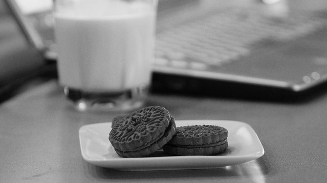 milk and cookies' and computer
