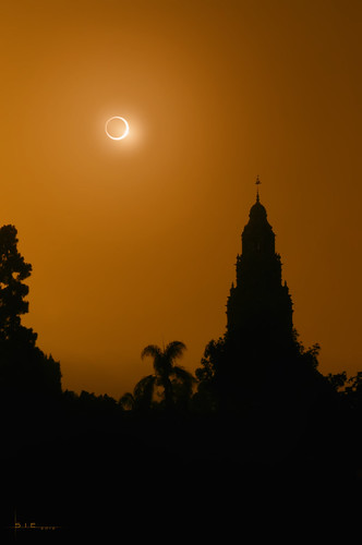 orange sun moon silhouette sandiego balboapark solareclipse californiatower weldingmask