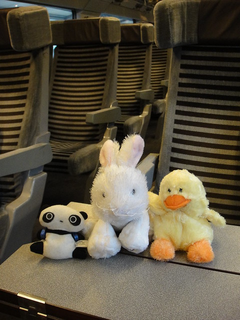 Backpacking TarePanda, Bonishka and Simon on the Eurostar Train