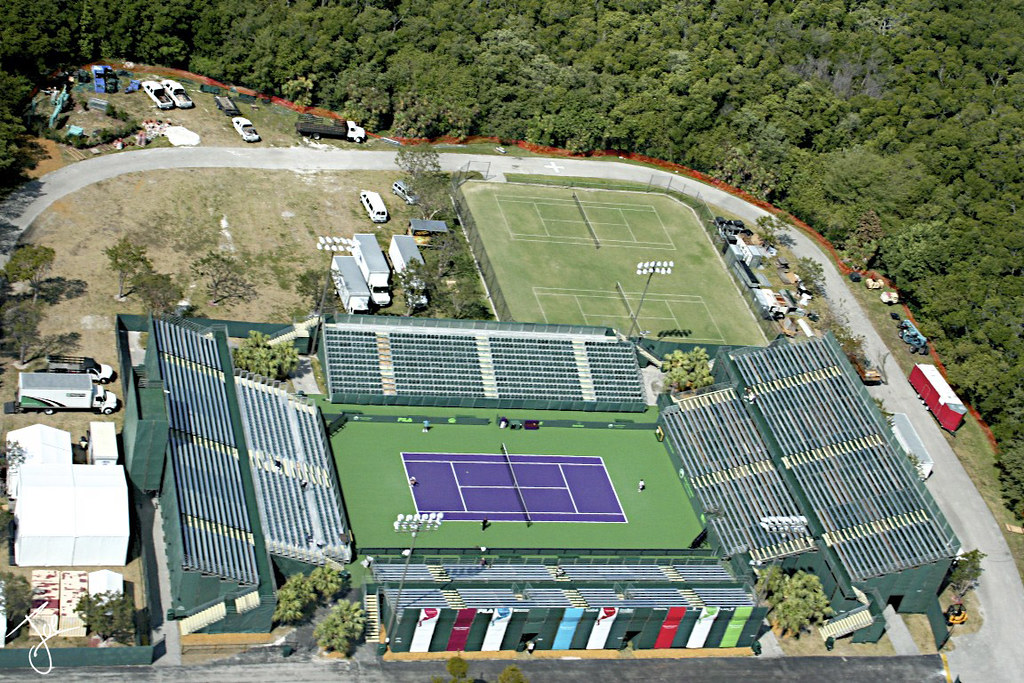 key biscayne tennis stadium - aerial photography | key