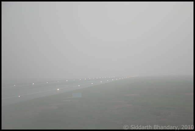 Entering a foggy runway at Bangalore