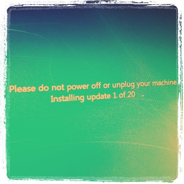 I only run Windows on my MacBook once every few weeks.  And when I do, this is what happens.