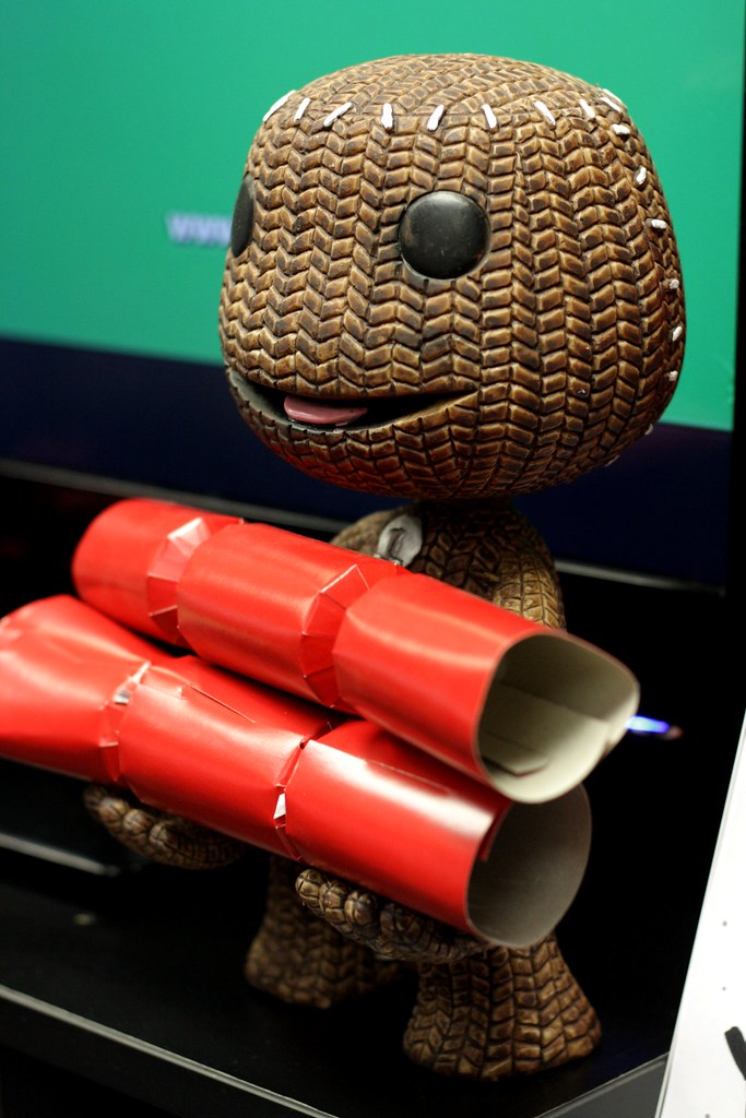 Sackboy Red Sackboy holding our crackers ! @ Red Sun Comics & Collectables - a ...