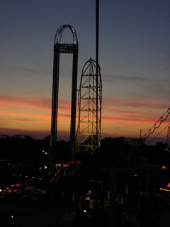 Power Tower and Top Thrill Dragster Sunset