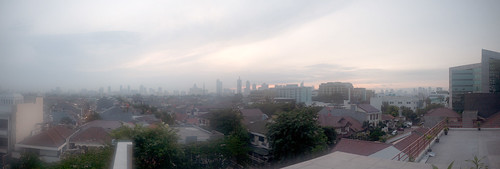 sky panorama sunrise cityscape jakarta