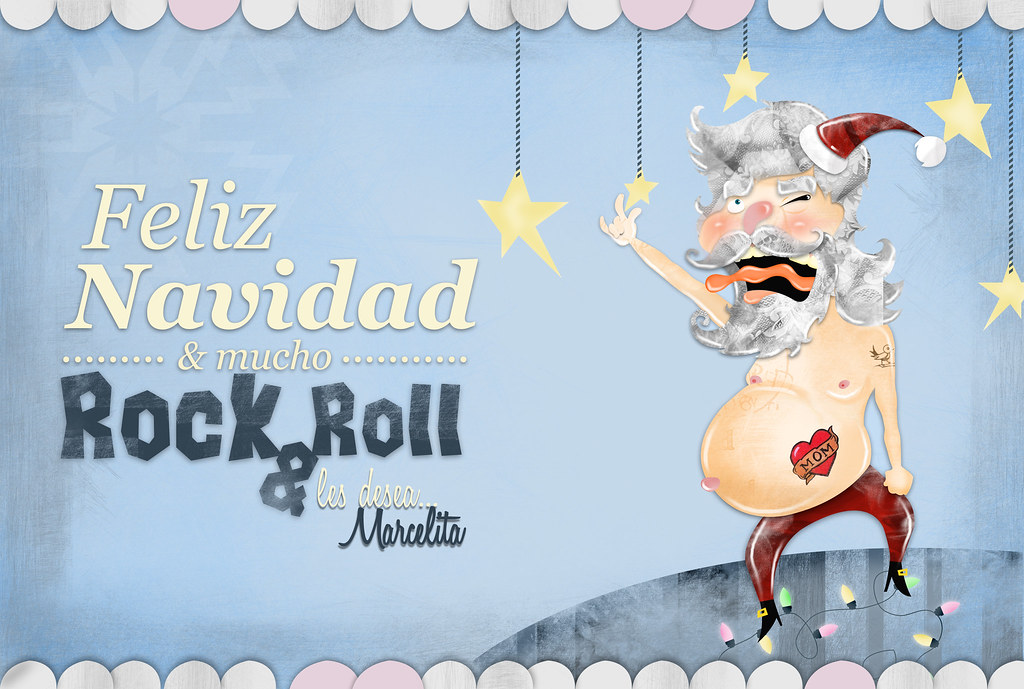 Feliz Navidad y mucho ROCK & ROLL!!!! | Greeting card, ilust… | Flickr
