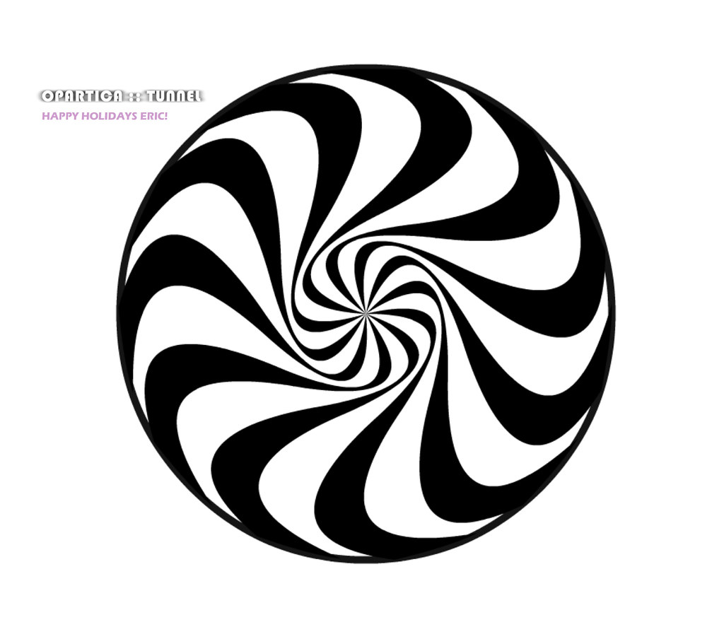 Optical Art, example.- Op Art Holiday Card for Eric Harfield