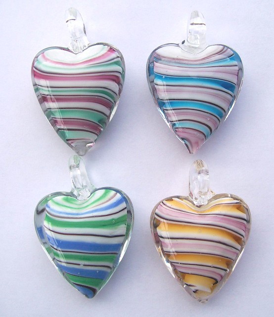 Glass Heart Beads
