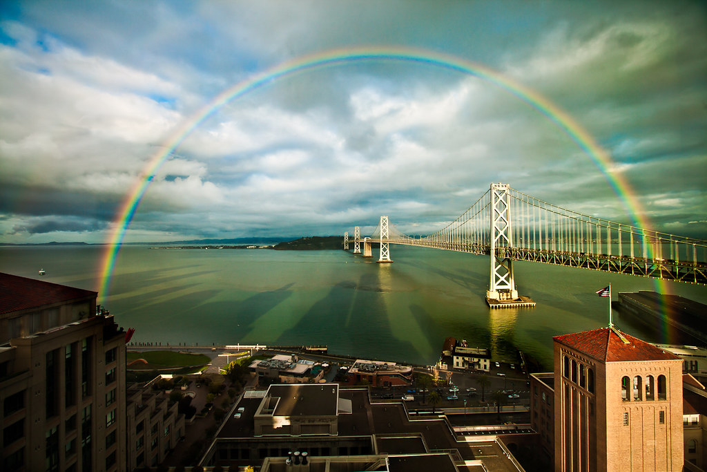 San Francisco Rainbow over the Bay Bridge