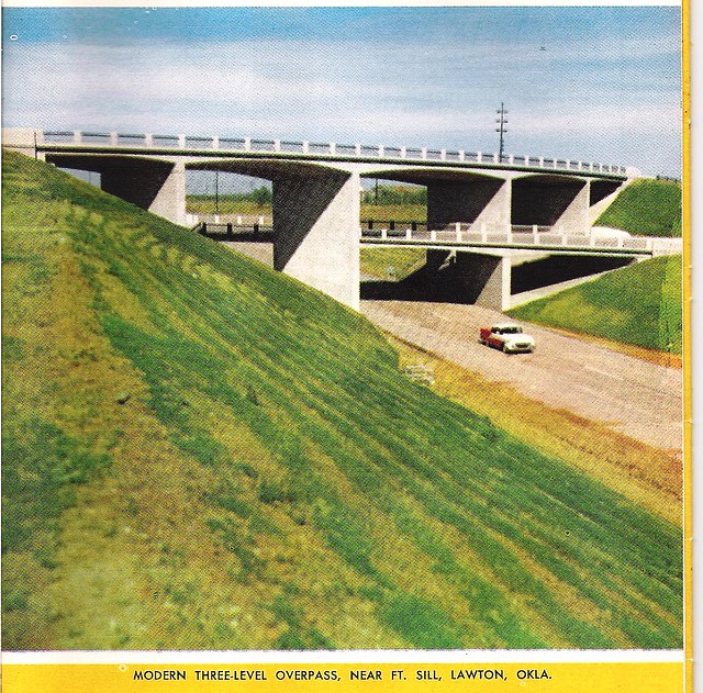 3-level interchange at Lawton, OK, ca 1957