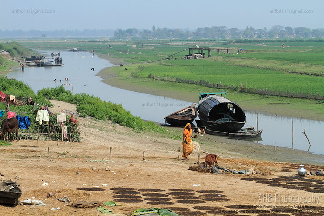 Narrow River Side view in Bangladesh