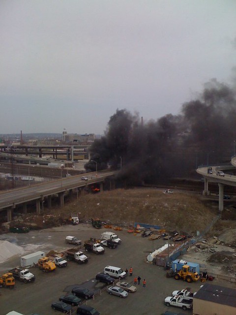 Gilmore Street bridge fire photos from the EF building