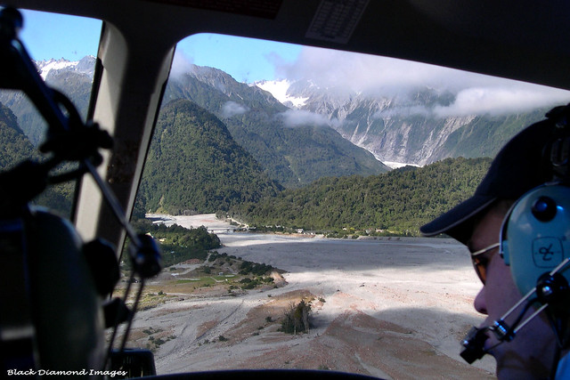 Helicopter Flight - Waiho River, Franz Joseph Glacier, South Island New Zealand