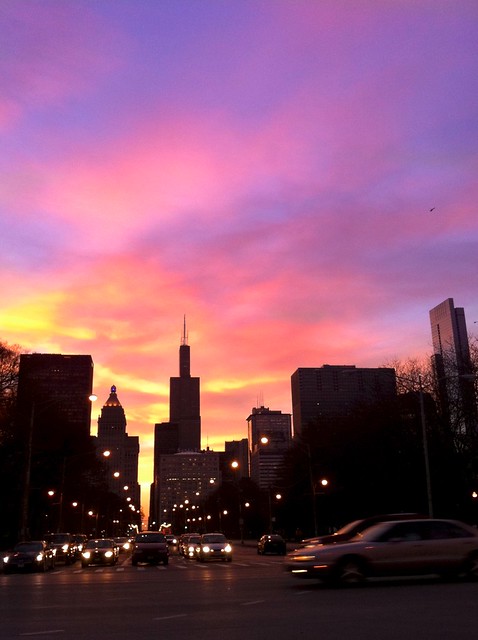 Sunset last night in Chicago