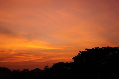 sunset red sky sun clouds sunrise thailand scenery asia cloudy bangkok southeast latphrao ladphrao