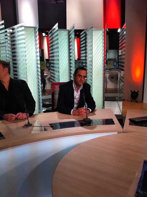 Sur le plateau de LCI - TF1 avant le débat sur le livre numérique
