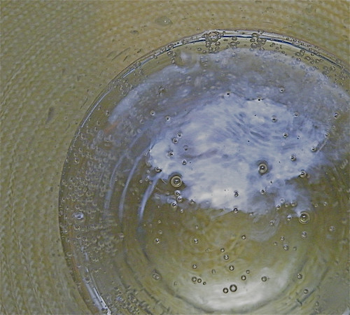 6.  Bubbles in a glass of liquid