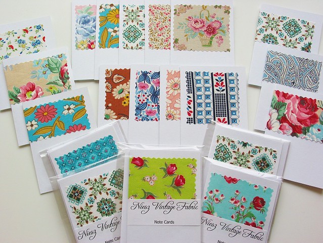 Vintage Fabric Note Cards
